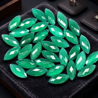 Pierres précieuses en onyx vert naturel, forme marquise, taille facetée, certifiées par Gopika, vente en gros de bijoux fins, lot de pierres précieuses