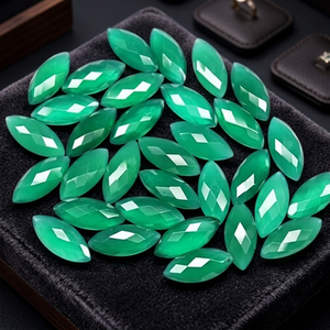Onyx vert naturel de haute qualité pierre précieuse en vrac forme de marquise coupe à facettes semi-précieuse toutes les tailles disponibles pour la fabrication de pendentifs - Product Image 4