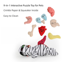 Jouet pour chien en peluche durable, anti-morsure, auto-activant, mignon, dessin animé, soulagement de l'ennui, avec sifflet et cachettes pour friandises
