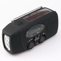 Radio d'urgence à manivelle solaire 3 modes (AM/FM/WB) avec lampe torche LED et chargeur de téléphone, faible MOQ, prête à être expédiée en gros