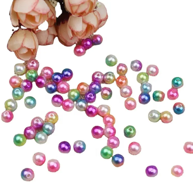 Farbverlauf Perle ABS Kunststoff Perle DIY Kleidung Nagel Zubehör Magic Pearl