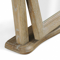 Meubles de chambre à coucher en gros : Table de toilette en bois style Hamptons avec miroir.