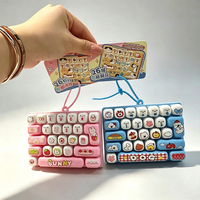 Nouveau porte-clés anti-stress en plastique, motif animal de dessin animé mignon, 26 touches, clavier mécanique de simulation, jouet sensoriel