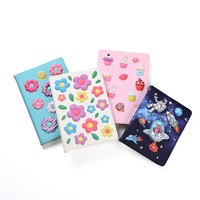 Carnet à couverture rigide en PVC avec fleurs en relief 3D de haute qualité, 14*21cm, reliure cousue, marque-page en ruban, personnalisable, pour l'écriture créative des enfants