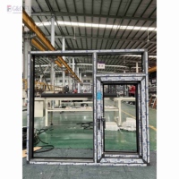 Ventana de Aluminio de Diseño Minimalista para Villas, Marco de Vidrio Aislante, Ventana Fija con Persianas, Marco de Vidrio Templado, Filipinas