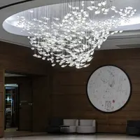 Производство по индивидуальному размеру, Красивая Роскошная современная люстра в виде рыбы для отеля, ресторана, освещение с кристаллами
