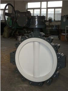 Corps <span class=keywords><strong>et</strong></span> <span class=keywords><strong>disque</strong></span> de type fendu de matériel de la vanne papillon WCB de gaufrette doublés par PTFE avec le PTFE - Product Image 4