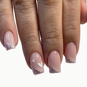Uñas Postizas de Lujo al por Mayor, Largas y Removibles, Diseño de Uñas de Bailarina en ABS, Hechas a Mano, 24 Piezas para Niñas - Product Image 1