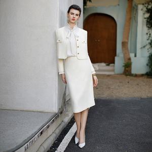 यूरोपीय शैली की पोशाक महिला स्कर्ट सूट टेवीड ब्लेजर को कार्यालय महिला के लिए दो टुकड़े - Product Image 2