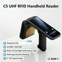 Lector RFID UHF C5 Robusto, Android 13, Pantalla de 6 Pulgadas, Escáner PDA de Códigos de Barras 2D, Gestión de Almacenes