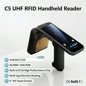Lector RFID UHF C5 Robusto, <span class=keywords><strong>Android</strong></span> 13, Pantalla de 6 Pulgadas, Escáner PDA de Códigos de Barras 2D, Gestión de Almacenes - Product Image 2
