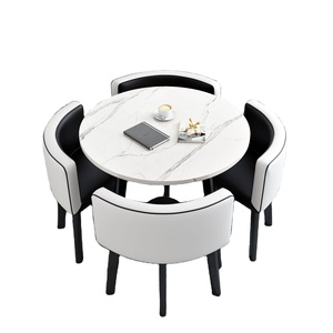 <span class=keywords><strong>Tavolo</strong></span> da Pranzo Rotondo di Lusso 2026 da Fabbrica Cinese, Diametro 90cm, in MDF e Pelle PU, Set <span class=keywords><strong>Tavolo</strong></span> da Pranzo Rotondo per <span class=keywords><strong>Cucina</strong></span> - Product Image 1