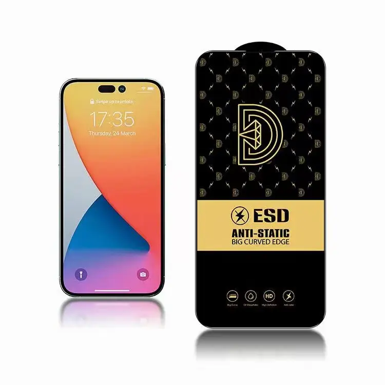 Transparente Golden Diamond Super D Protector de pantalla Pegamento completo Accesorios para teléfonos celulares para Iphone 14 Pro Max plus