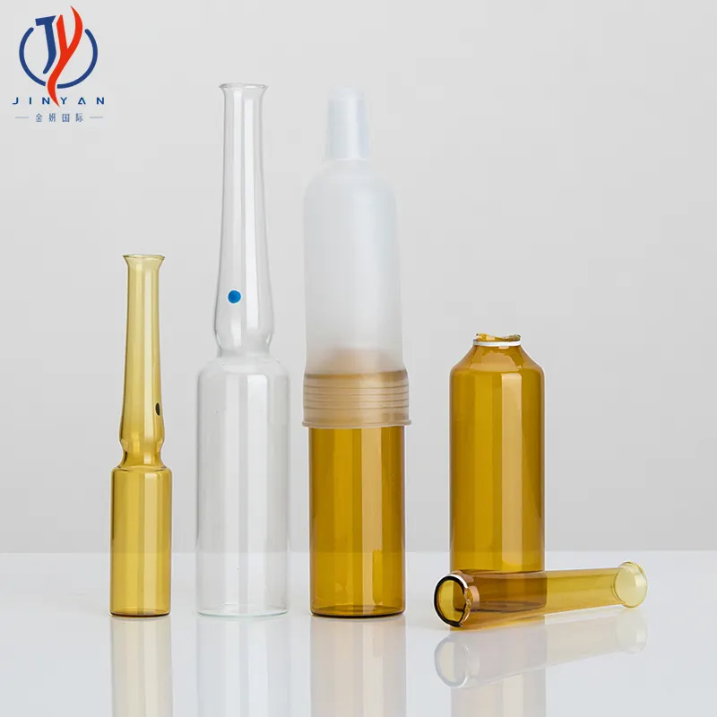 फैक्टरी कस्टम 1ml 2ml दवा कम borosilicate ampoule इंजेक्शन सुरक्षित सलामी बल्लेबाज और ड्रॉपर के साथ कांच की बोतलें