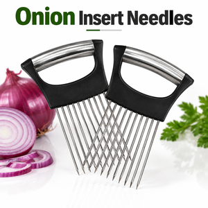 Support de découpe d'oignon en acier inoxydable, guide de découpe de légumes, outil de découpe de viande, aiguille pour attendrir la viande, support de découpe alimentaire, gadget de cuisine - Product Image 2