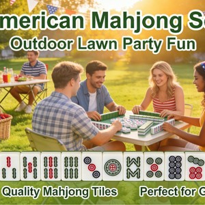 Ensemble <span class=keywords><strong>de</strong></span> Mahjong <span class=keywords><strong>de</strong></span> luxe moderne <span class=keywords><strong>de</strong></span> style américain avec design en acrylique à 3 couches, portable pour les jeux d'échecs et <span class=keywords><strong>de</strong></span> cartes - Product Image 6
