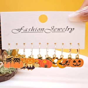 Boucles d'oreilles pendantes tendance en émail personnalisées, plaqué or 24 carats, acier inoxydable 316L certifié, bijoux pour femme, cadeau de fête, Halloween 2024 - Product Image 6