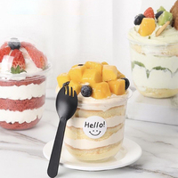 Gobelets en plastique jetables Récipient alimentaire transparent en gelée pour animaux de compagnie Gâteau au yaourt Mousses Tasses à dessert