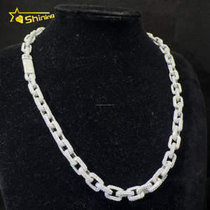 Cadena Franco Infinito de Moissanita de 8mm, de Plata de Ley S925, Estilo Hip Hop, Totalmente Iced Out, Pasa Prueba de Diamante, Joyería de Moda de Gran Venta - Product Image 1