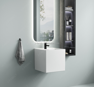 韩国市场批发一体式壁挂陶瓷盆浴室圆形盆 - Product Image 6