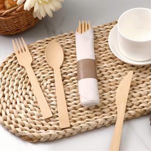 Sinh Thái jfb <span class=keywords><strong>2025</strong></span> OEM sinh thái thân thiện phân hủy sinh học tre giấy dao muỗng Ngã Ba tùy chỉnh trước cán Khăn ăn tre thiết lập dao kéo - Product Image 4