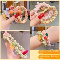 Scrunchies mignons à motifs de fruits et d'animaux pour filles, tissu doux, haute élasticité, sans abîmer les cheveux, vente en gros disponible