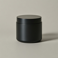 En stock 50 60 80 100 120 140 150 200 250 500 ml Pot cosmétique vide en plastique PET noir pour crème contenants d'emballage cosmétique