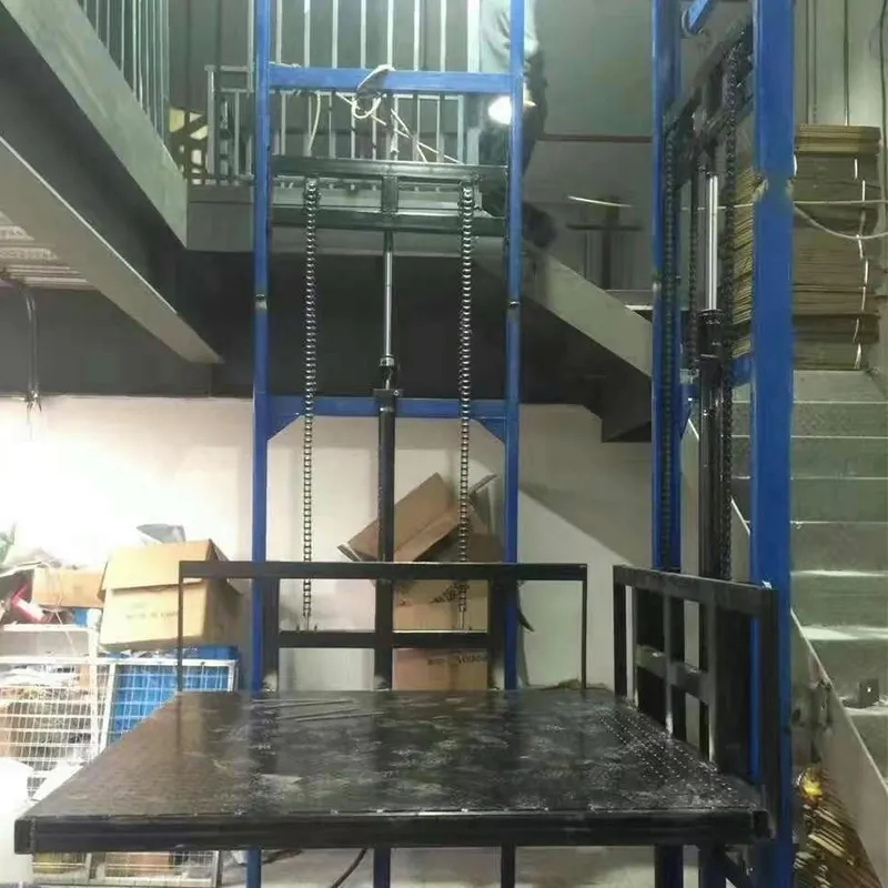 Su misura idraulico cargo elevatori ascensore magazzino struttura in acciaio merci piattaforma di sollevamento elevatore elevatore
