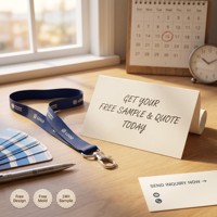 Porte-clés personnalisés écologiques en polyester, impression sérigraphique couleur vive, cordon de cou pour badge d'identification