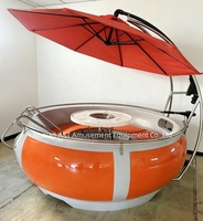 Bateau barbecue électrique solaire pour fabricants, bateau donut, bateau ponton rond vert pour barbecue et repas sur l'eau