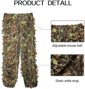 Vêtements de chasse Sturdyarmor 3D Leaf Camo <span class=keywords><strong>Sniper</strong></span>, polyester durable, respirant, léger, séchage rapide, équipement de plein air, taille unique - Product Image 5