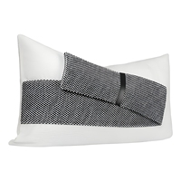 Housse de coussin lombaire RUIYI 50x30cm rectangulaire en tricot 100% polyester lavable avec fermeture éclair invisible, design moderne et épuré