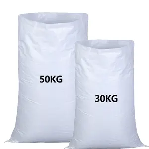 Logo personalizzato all'ingrosso riciclato PP tessuto sacchetto di riso per l'industria agricola disponibile in 25kg 50kg 100kg