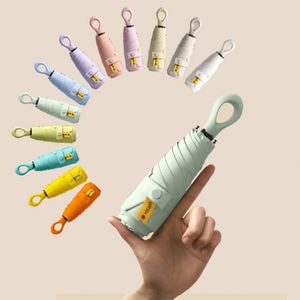 Mini parapluie UV personnalisé en gros pour la promotion, parapluie compact pliable avec poignée annulaire portable - Product Image 2