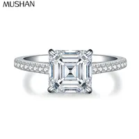 Bague en argent sterling 925 de la marque MuShan, avec moissanite VVS, bague charmante pour femmes, plaquée or véritable 18 carats, brevet MST, bagues fines GRA