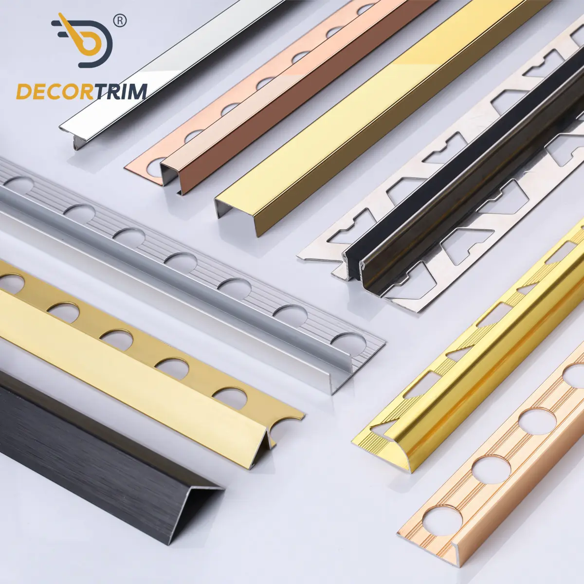 Prolink Metal Venta al por mayor de fábrica Venta caliente Múltiples formas Aluminio/Acero inoxidable Borde de azulejo Perfil de tira de esquina