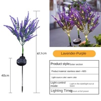 Lampe solaire LED lavande étanche IP65 pour extérieur, blanc chaud, 360° dimmable, simulation de fleur, pour cour, pelouse, jardin