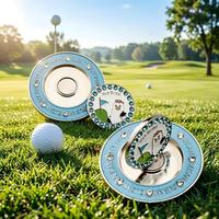 Marqueur de balle de golf magnétique personnalisé en émail, double marqueur, porte-marqueur de balle de golf en forme de jeton de poker, jeton de poker de golf en métal