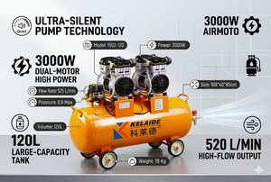เครื่องอัดอากาศแบบลูกสูบ KELAIDE 120 ลิตร 3000 วัตต์ 0.8 เมกะปาสคาล รุ่นอุตสาหกรรมแบบตั้งพื้น ใช้ไฟฟ้ากระแสสลับ - Product Image 5