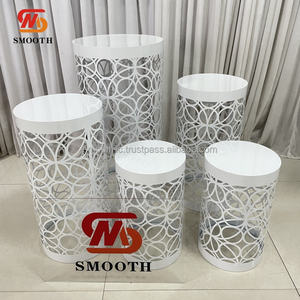 Support à gâteau rond en métal pour décoration de fête d'anniversaire en gros, piédestal - Product Image 5