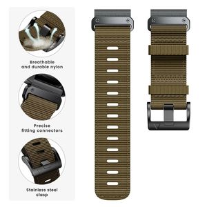 Correa de Nailon Tschick para Reloj Deportivo <span class=keywords><strong>Garmin</strong></span> Fenix <span class=keywords><strong>7</strong></span> 6X 6 <span class=keywords><strong>Pro</strong></span> 5X 5 3HR, Correa para <span class=keywords><strong>Garmin</strong></span> de 22 mm y 26 mm, Accesorios para Pulsera - Product Image 3