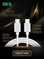 Cable de Carga USB2.0 Tipo C a Tipo C de 60W, Cable Tipo C de Carga Rápida para Teléfono Móvil y Portátil