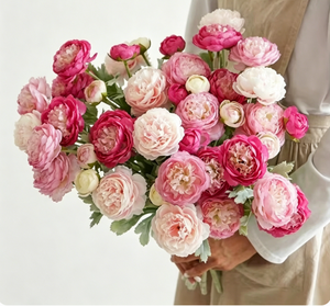 Flores Artificiales de Ranúnculo Hechas a Mano LUYI con Tela de Seda para Decoración de Sala de Estar y Día de los Inocentes <span class=keywords><strong>Asiaticus</strong></span> - Product Image 1