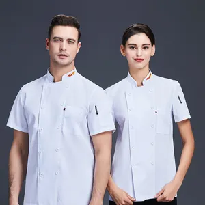 White Executive Chef Coats Poly cotton Hotel/Restaurant Chef Uniform Buttons Wholesale Unisex Design Chef Jacket