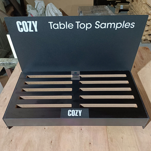 Exhibidor de Metal de Doble Ranura para Azulejos y Piedras, Vitrina Personalizable para Ferreterías - Product Image 2