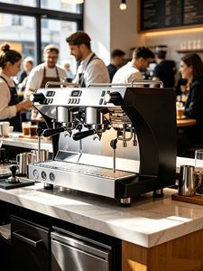 เครื่องชงกาแฟเอสเพรสโซเชิงพาณิชย์ได้รับการรับรองมาตรฐาน CE แบบหม้อต้มคู่ 2 หม้อ แรงดัน 9 บาร์ กึ่งอัตโนมัติ ระดับมืออาชีพ รับประกัน 6 เดือน - Product Image 1