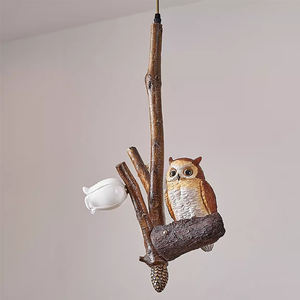 Résine Animal Lustre Hibou pour Maison Hôtel Villa Chambre Décoration Café Bar Américain Rétro Style Industriel Pastorale Pendentif Lumière - Product Image 2