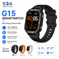 Reloj Inteligente G15 GPS con Logotipo Personalizado, Venta al Por Mayor de Fábrica, Pantalla AMOLED de 1.96 Pulgadas, Llamadas, Resistente al Agua 3ATM, Reloj Inteligente Deportivo para Exteriores
