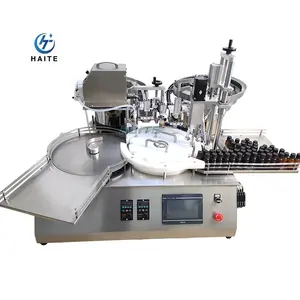 Factory Price Fully Automatic Rotary Vial Bottle Filler Labeler Machine Cap Tightener Production Line