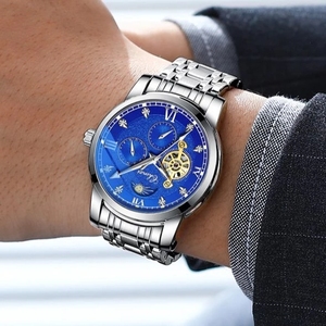 Montre mécanique automatique pour homme CHENXI 8859, <span class=keywords><strong>grand</strong></span> cadran, squelette vintage, tourbillon mécanique, acier inoxydable, étanche - Product Image 6